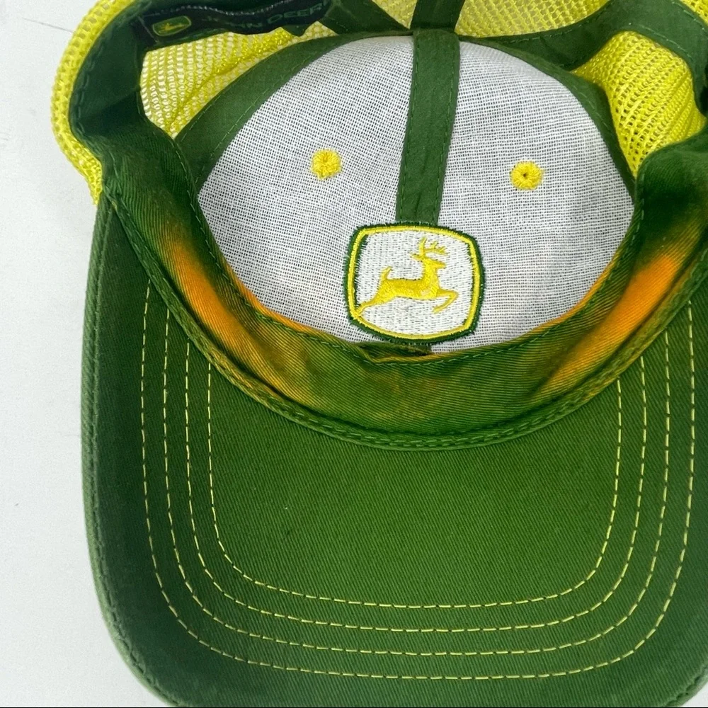 John Deere K-Products Baseball Hat Embroidered Green yellow Adjustable Mesh Back